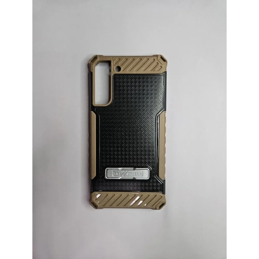 Tri-Shield Rugged Case Metal Stand‎ Samsung S22 Plus Pre-Owned Tan And Black